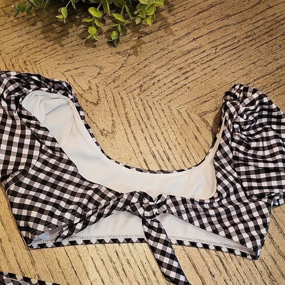 Black and White Gingham Bikini Set Size 10 - Picture 6 of 9